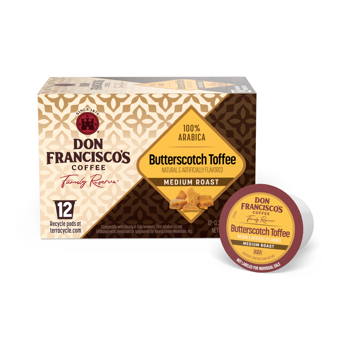 Butterscotch Toffee Coffee Pods Don Francisco's Coffee Butterscotch Toffee Coffee Pods Don Francisco's Coffee