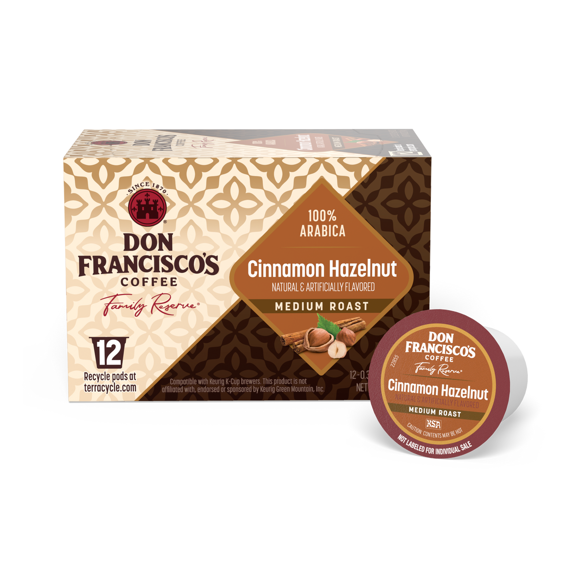 Shop Cinnamon Hazelnut Coffee Pods | Don Francisco's Coffee