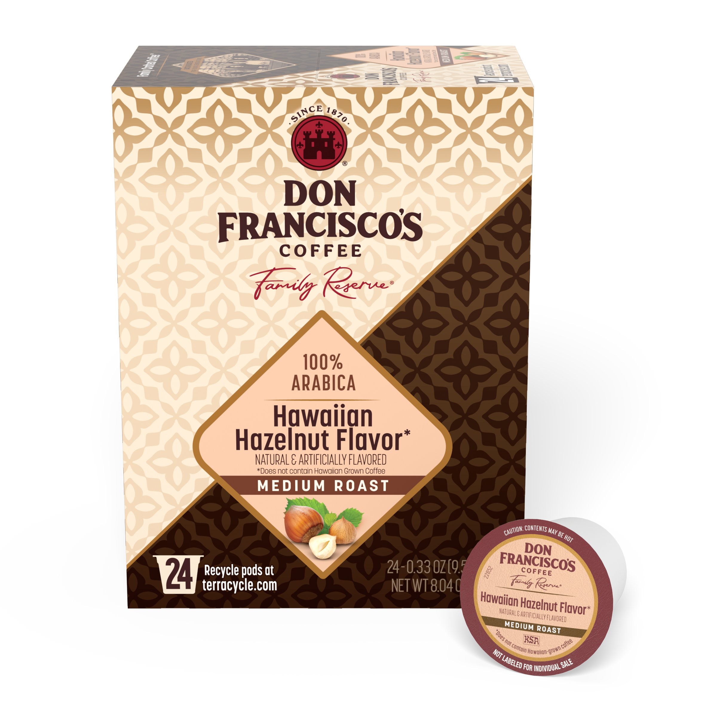 Don Francisco's Coffee Hawaiian Hazelnut Coffee Pods - 24 Count