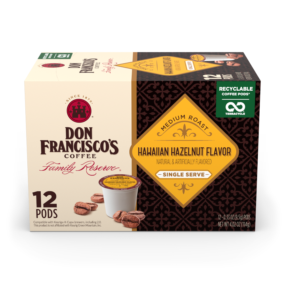 Don Francisco's Coffee Hawaiian Hazelnut Coffee Pods - 12 Count
