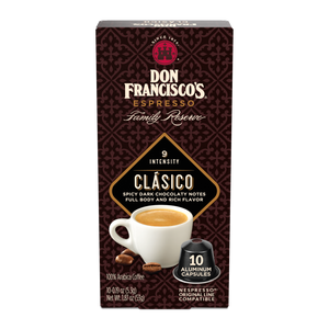 Don Francisco's Coffee Clasico Aluminum Espresso Capsules - 10 Count Box