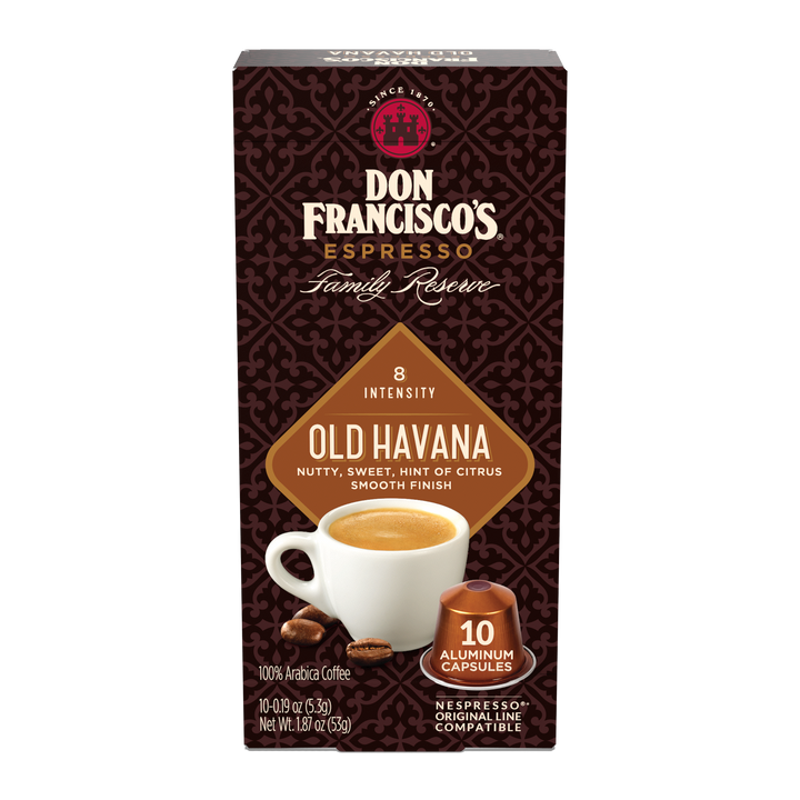 Don Francisco's Coffee Old Havana Aluminum Espresso Capsules - 10 Count Box