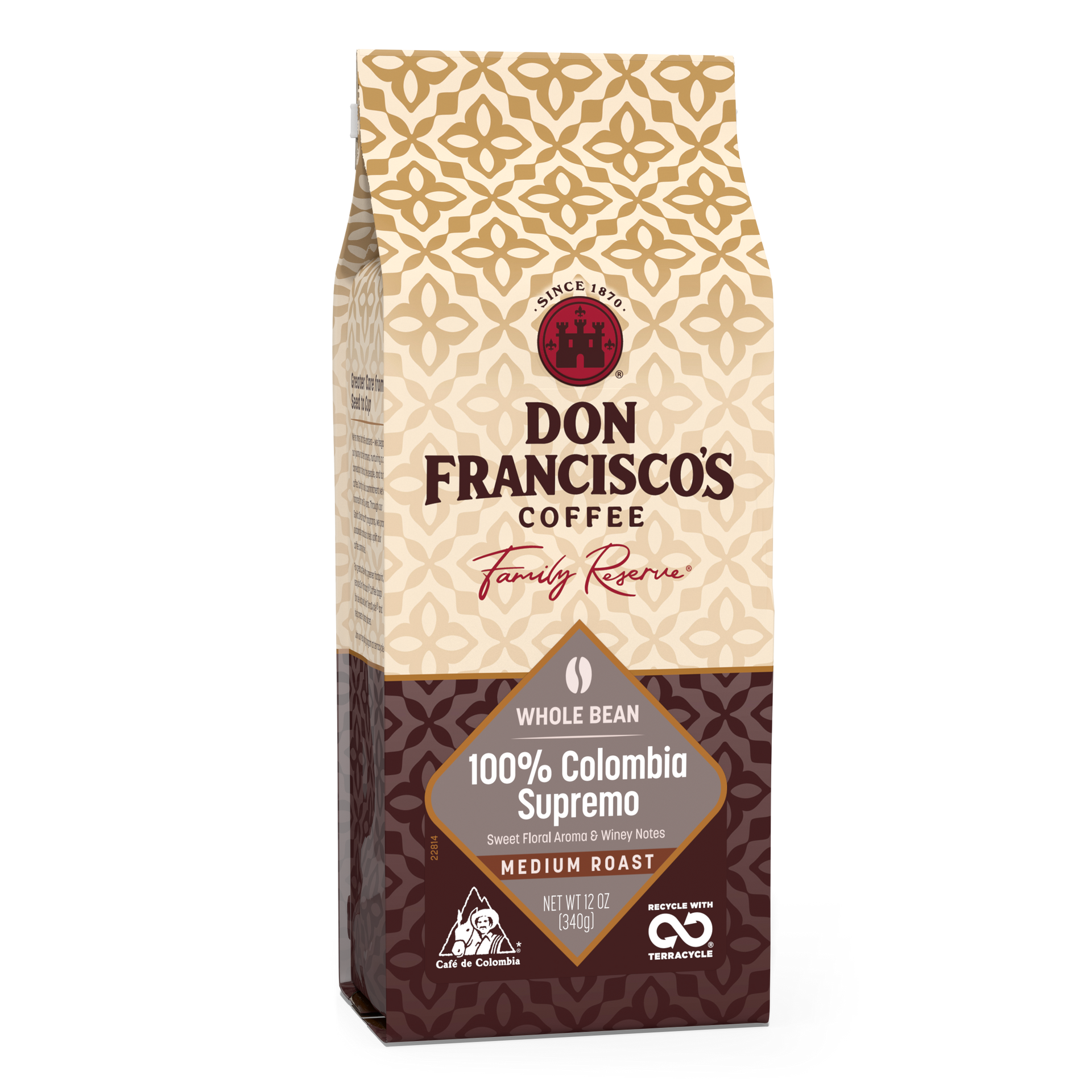 Don Francisco's Coffee Whole Bean or Ground Colombia Supremo 12 oz