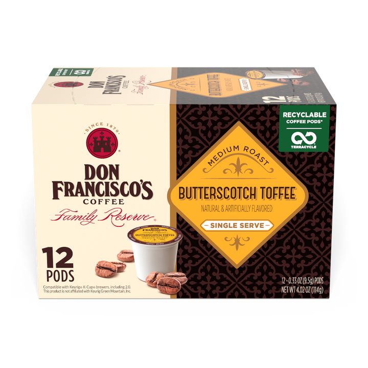 Don Francisco's Butterscotch Toffee Coffee Pods - 12 Count