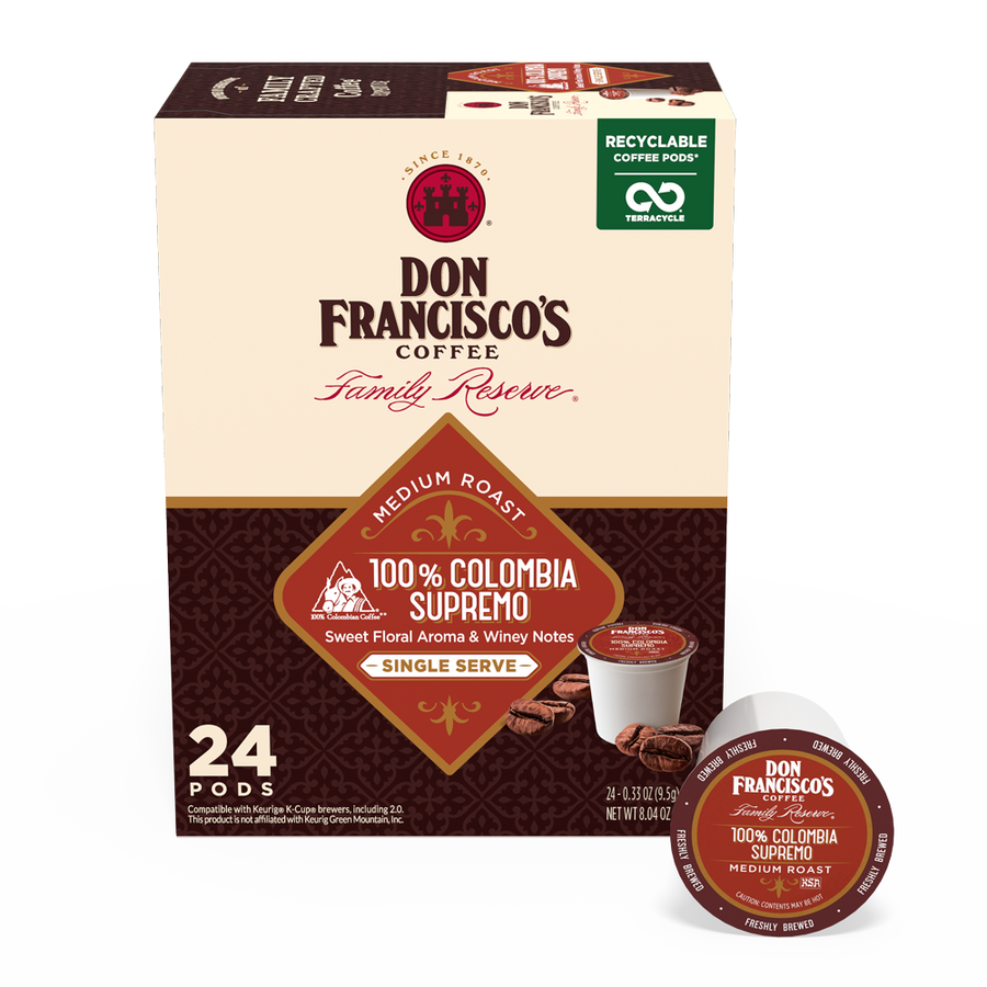 Don Francisco's 100% Colombia Supremo Coffee Pods - 24 Count
