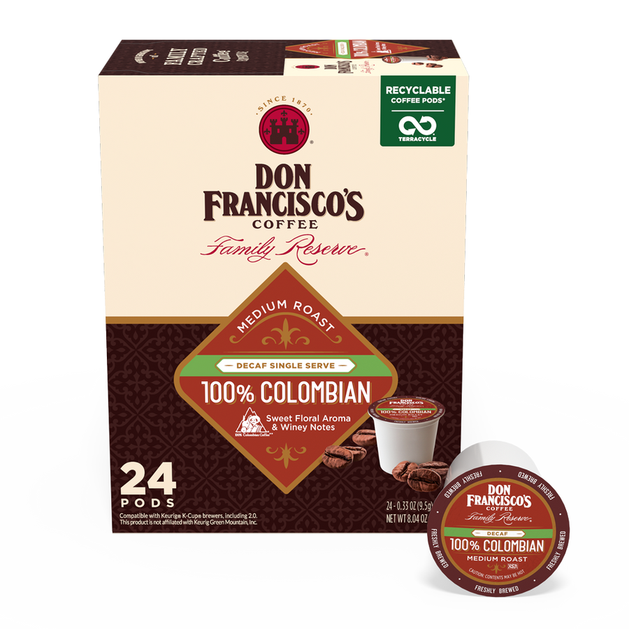 Don Francisco's Coffee 100% Colombian Decaf Coffee Pods - 24 Count