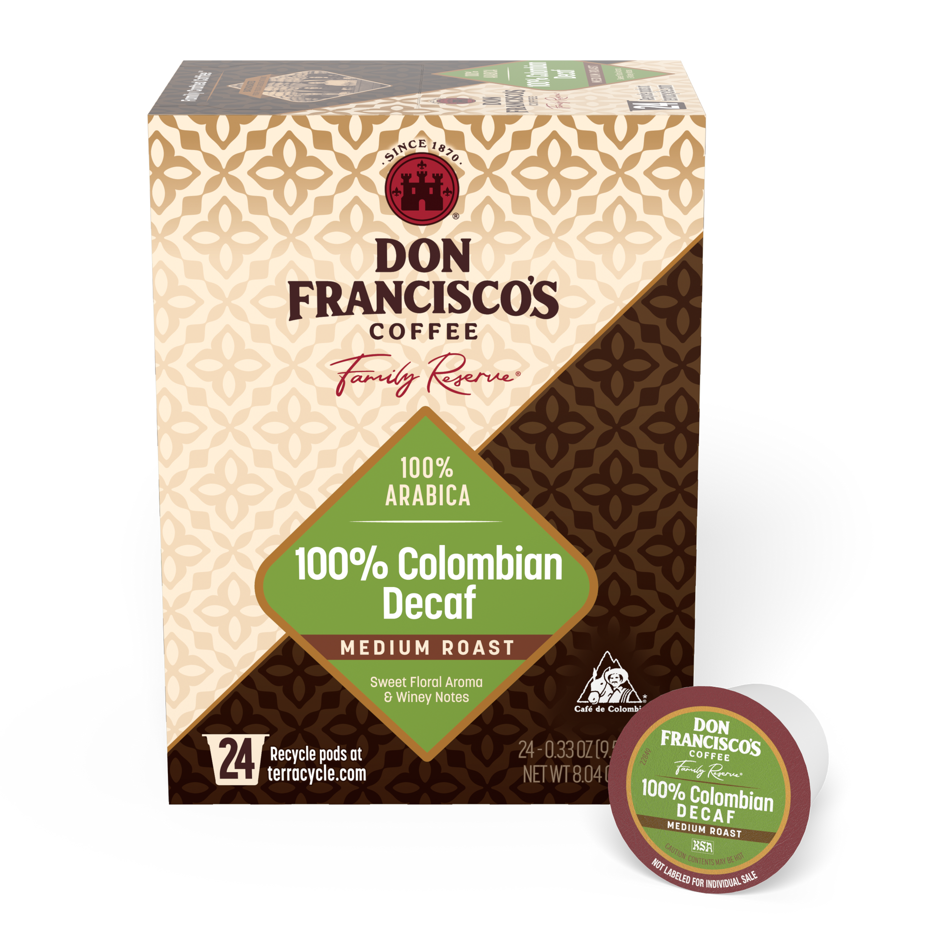 Shop Decaf Colombia Supremo Coffee Pods | Don Francisco's Coffee