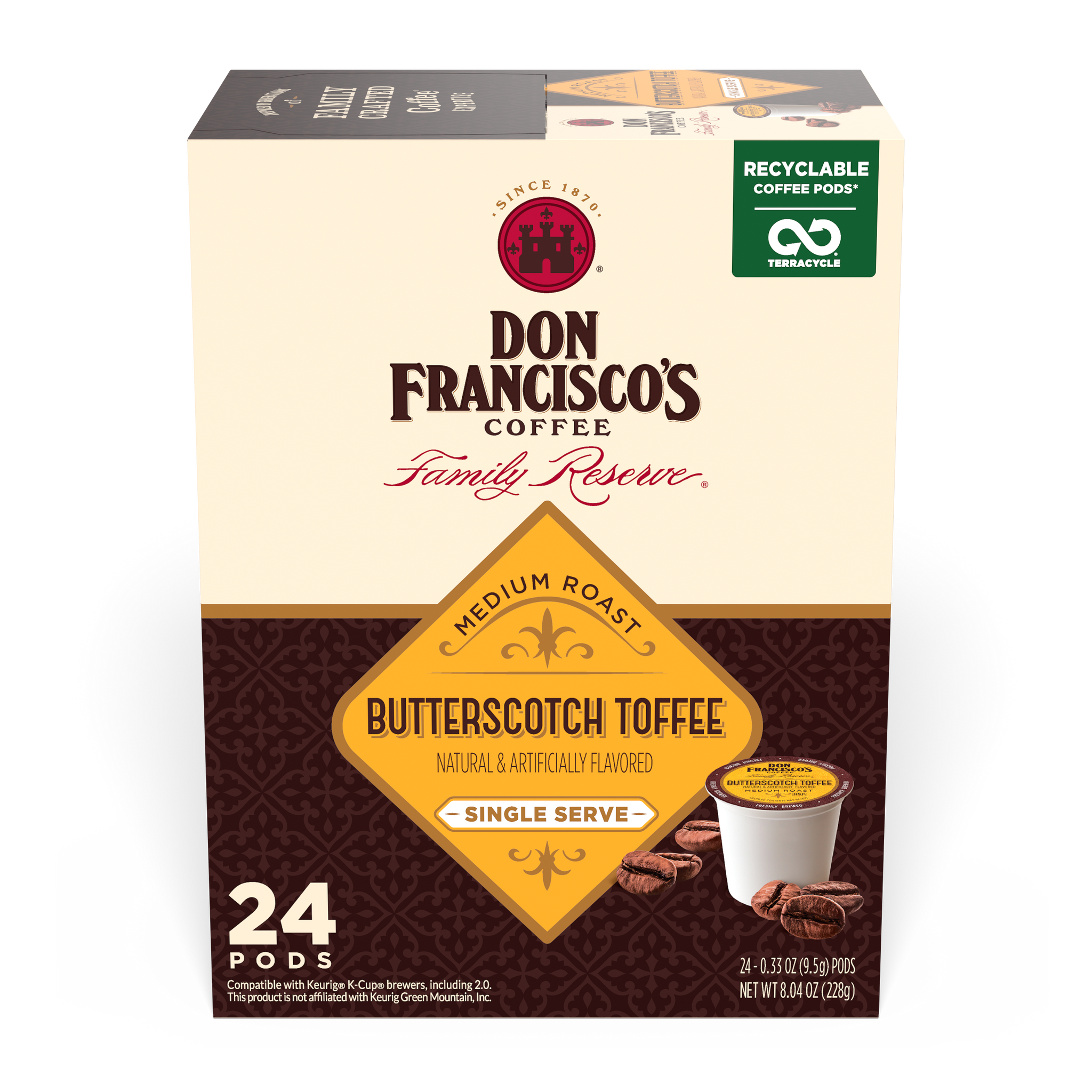 Butterscotch Toffee Coffee Pods – Don Francisco's Coffee