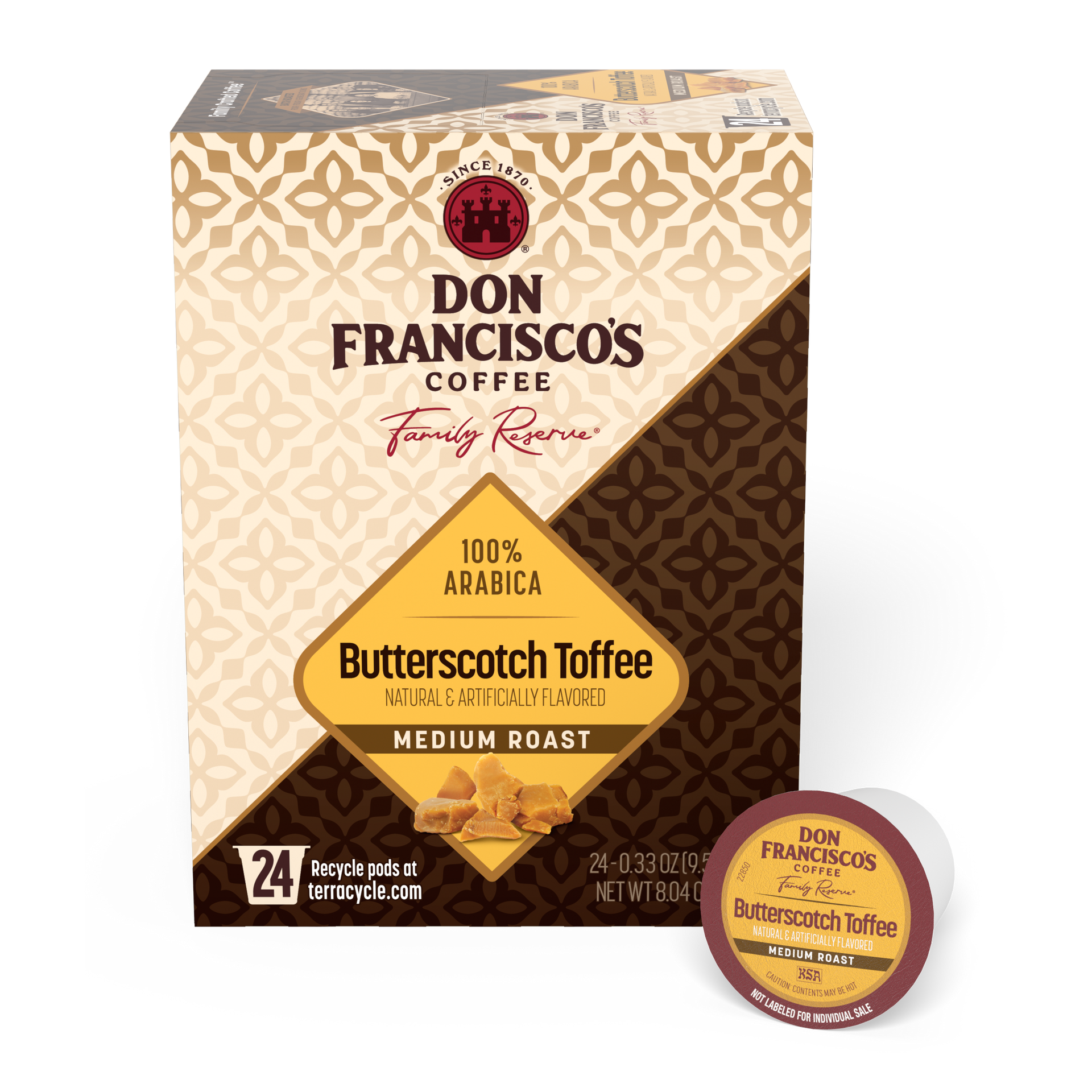 smoked butterscotch coffee pods Don Francisco's Medium Roast Toffee Single Serve Pod Breeze Stratus 0% Nicotine elf bar 5000 Cup are registered trademarks Select Flavor ::Mixed Fruity