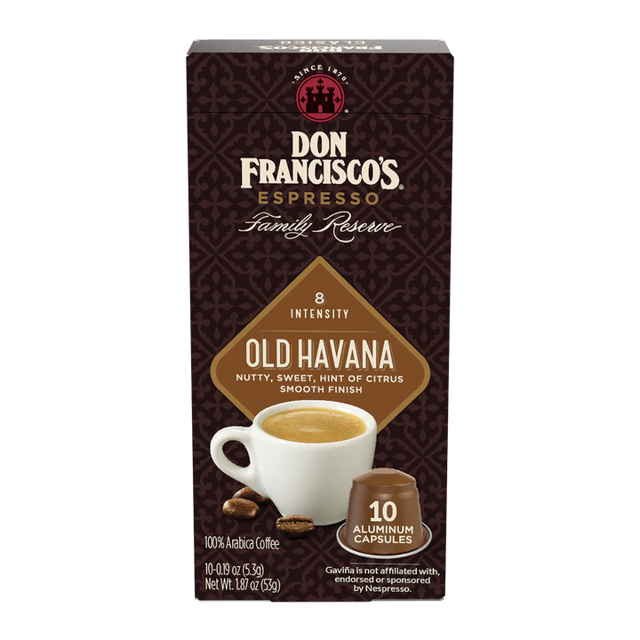 Don Francisco's Coffee Old Havana Aluminum Espresso Capsules - 10 Count Box