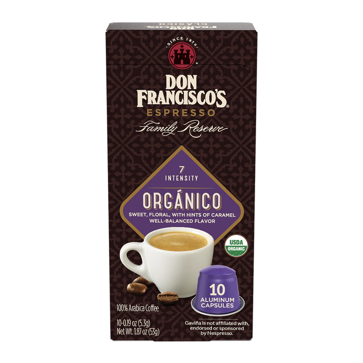 Don Francisco's Coffee Organico Aluminum Espresso Capsules - 10 Count Box