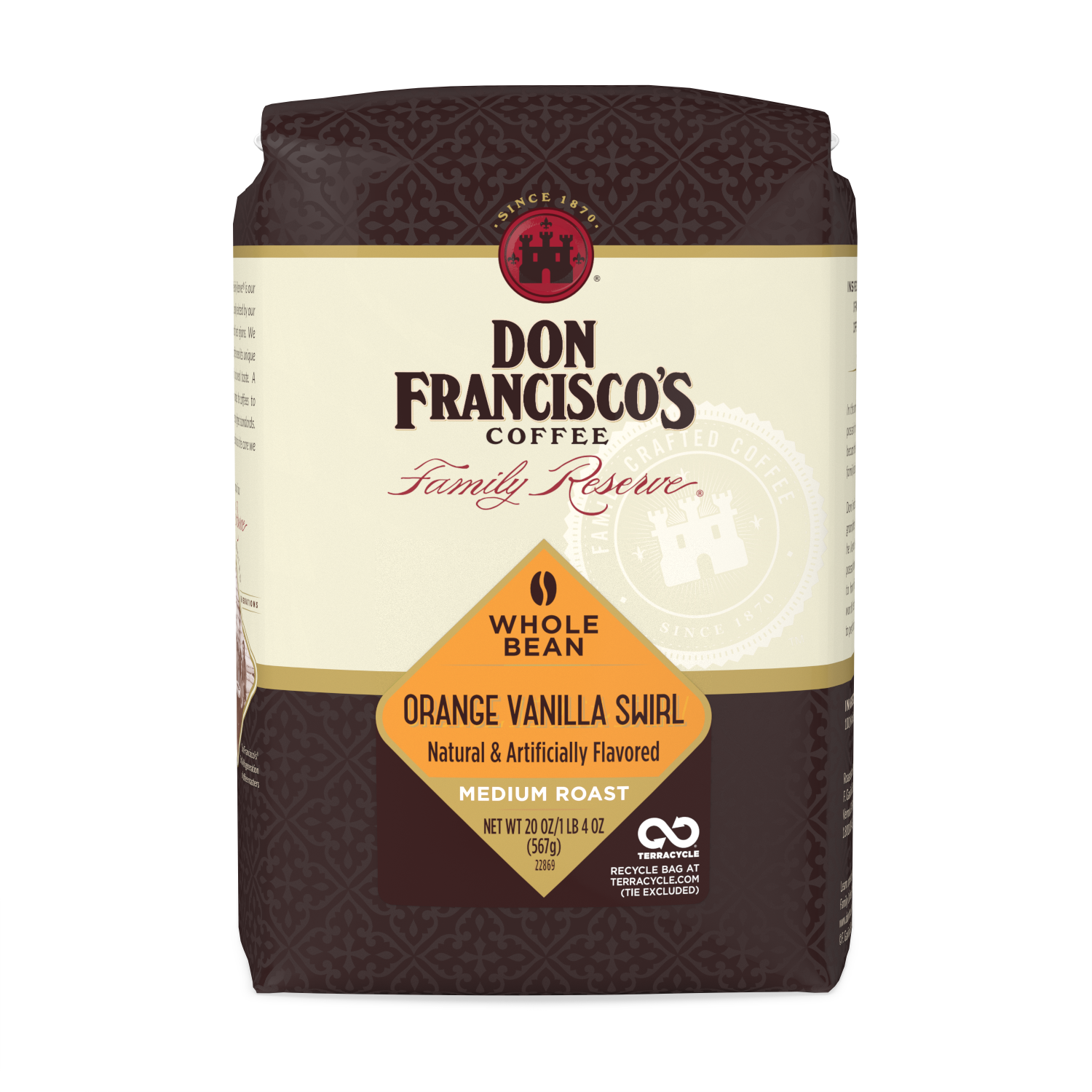 Coffee & Vanilla 他多数 Orange Vanilla Swirl Coffee Bag – Don Francisco's Coffee
