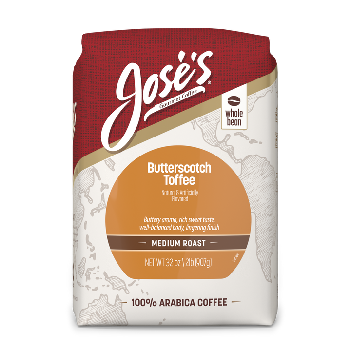Jose's 2 lb. Butterscotch Toffee Coffee Bag - Whole Bean
