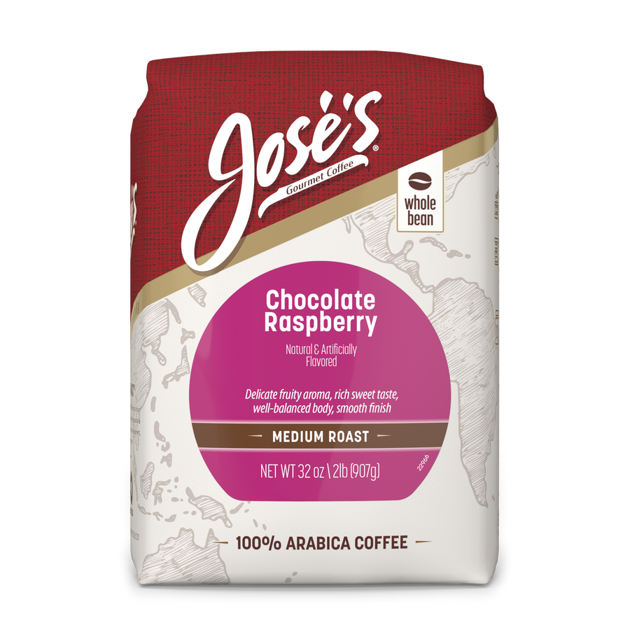 Jose's 2 lb. Chocolate Raspberry Coffee Bag - Whole Bean