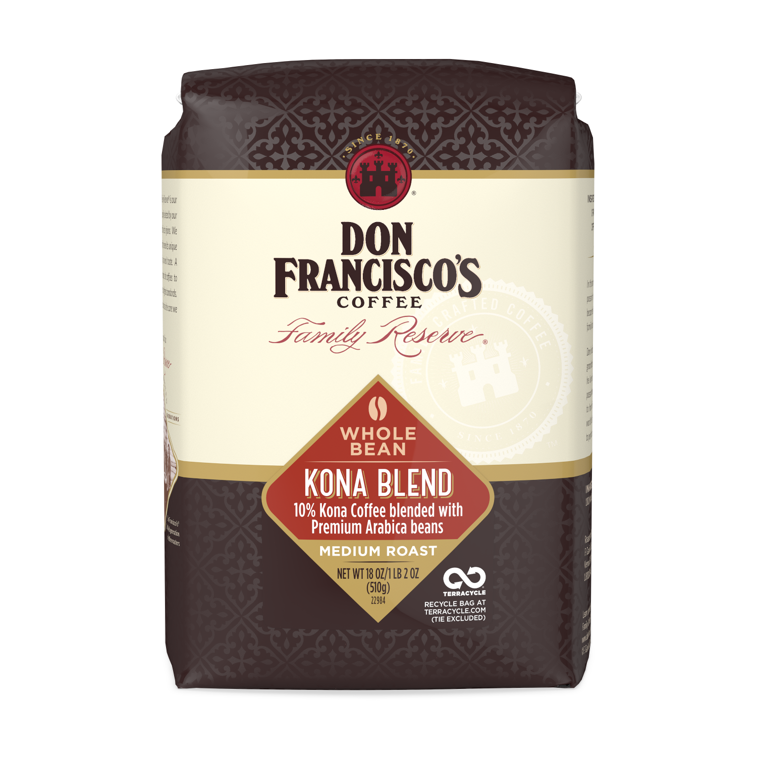 Don Francisco's Coffee Whole Bean or Ground Kona Blend 12 oz. or 32 oz. Bag