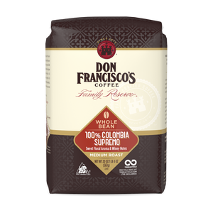 Don Francisco's 100% Colombia Supremo Whole Bean Coffee Bag - 20 oz.