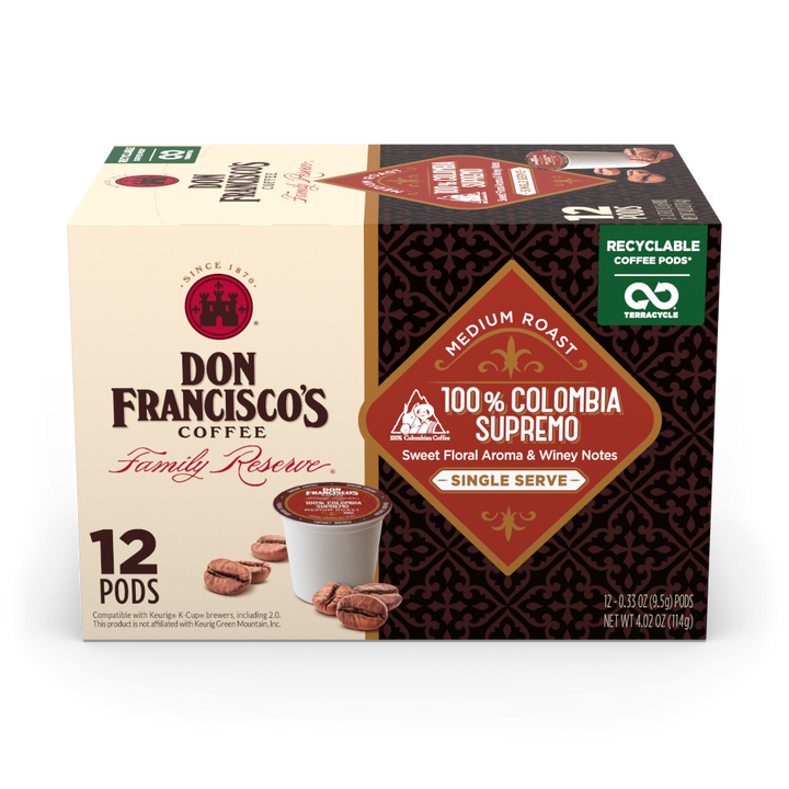 Don Francisco's 100% Colombia Supremo Coffee Pods - 12 Count